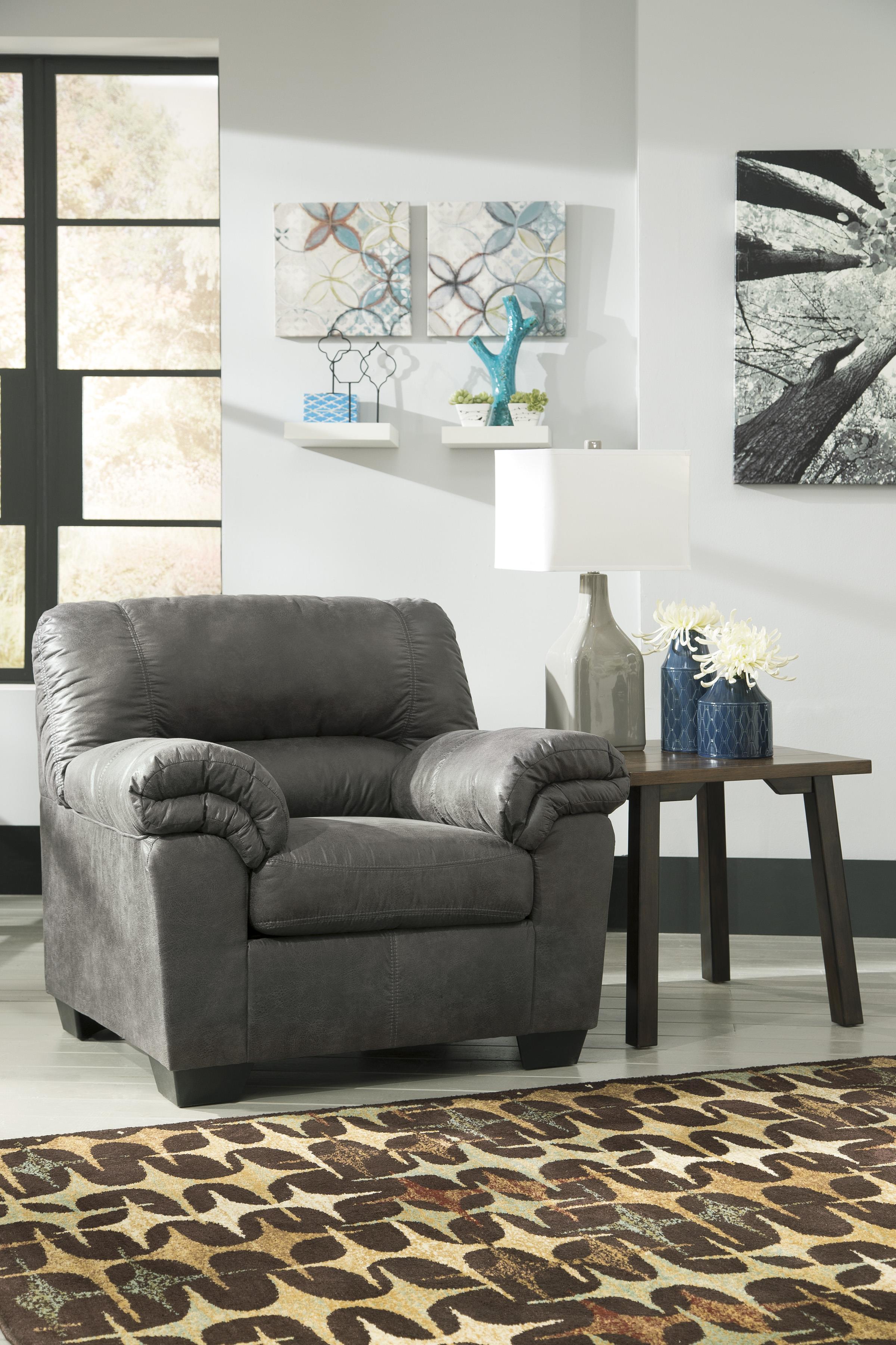 Signature Design by Ashley Bladen Casual Faux Leather Chair & Ottoman